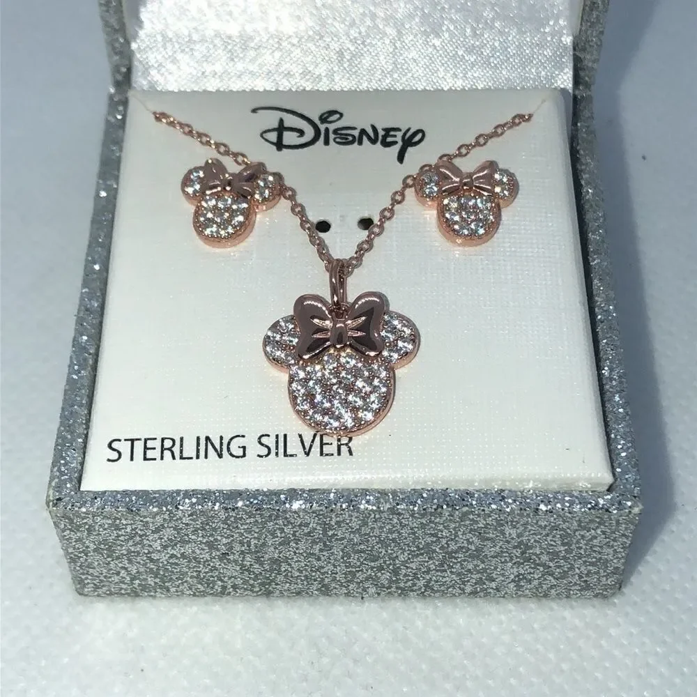 💛 925 Disney Minnie Mouse CZ Set - Picture 2 of 4
